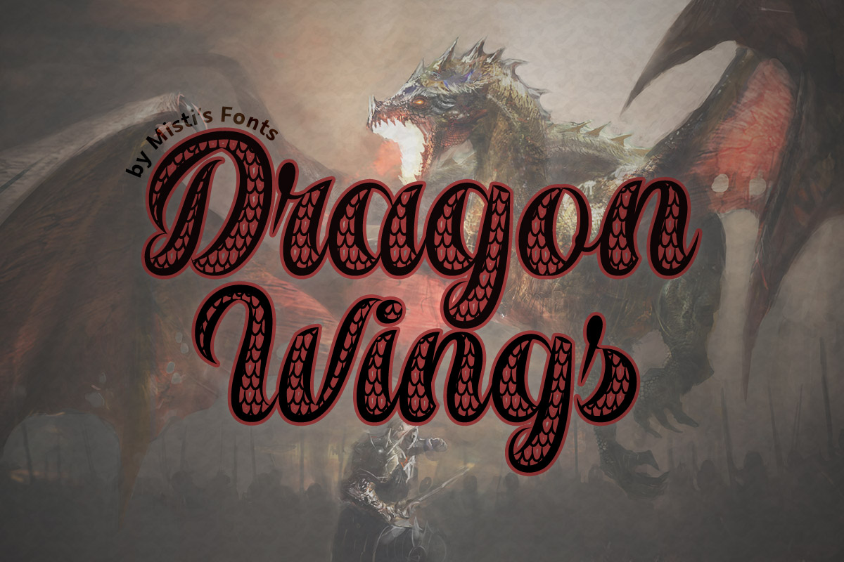 Dragon Wings Typeface by Misti's Fonts